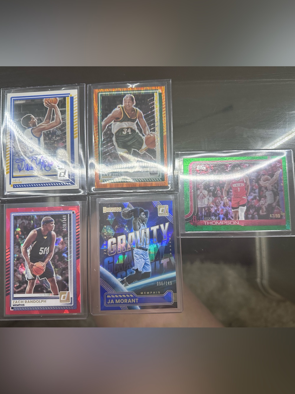 David Thompson autograph card & 4 numbered cards
